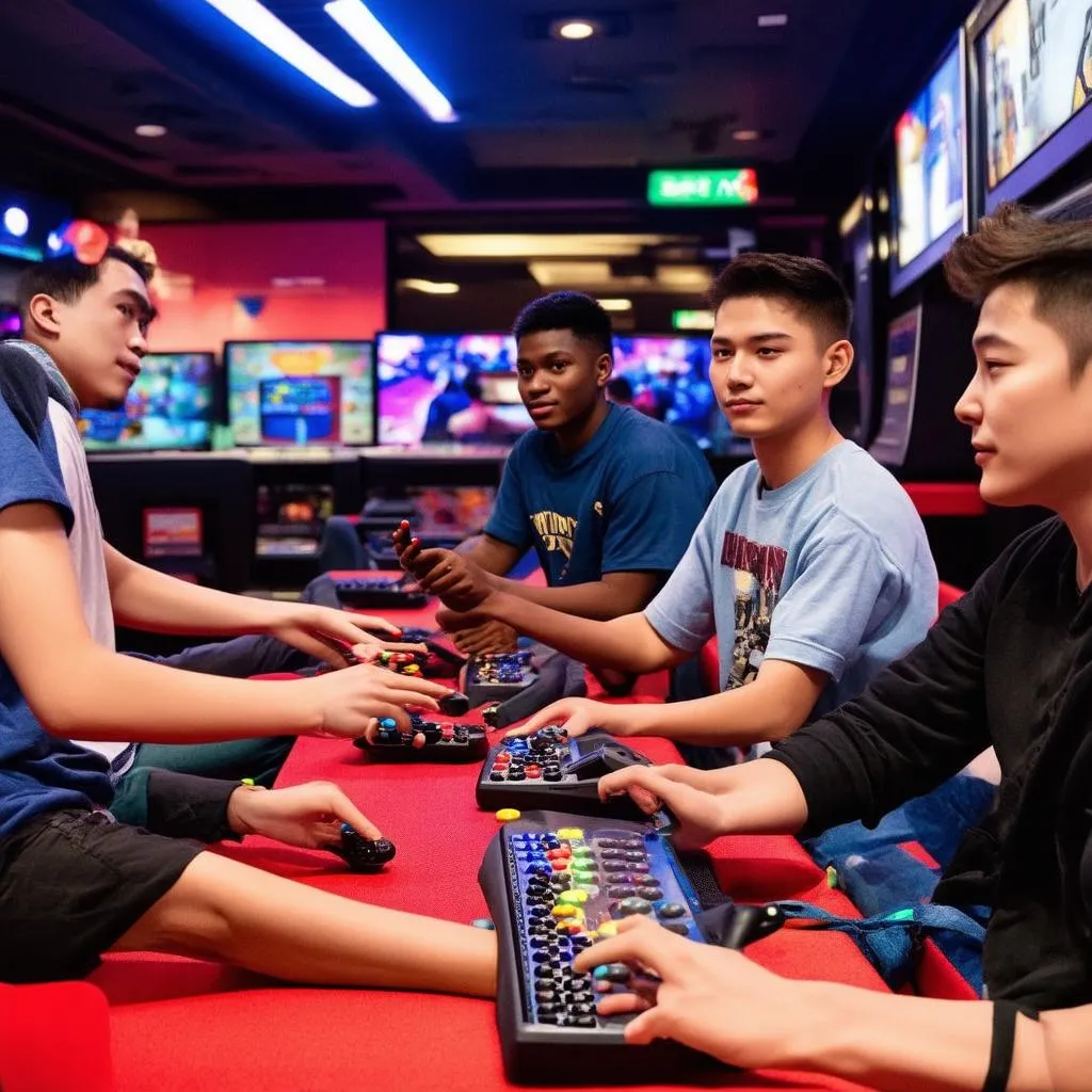 Giới trẻ vui chơi tại trung tâm game