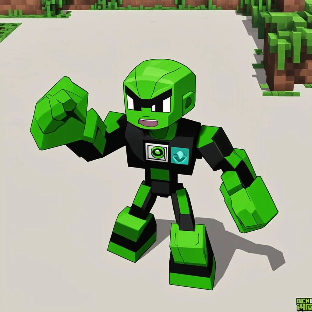 Ben 10 sử dụng Omnitrix trong Minecraft