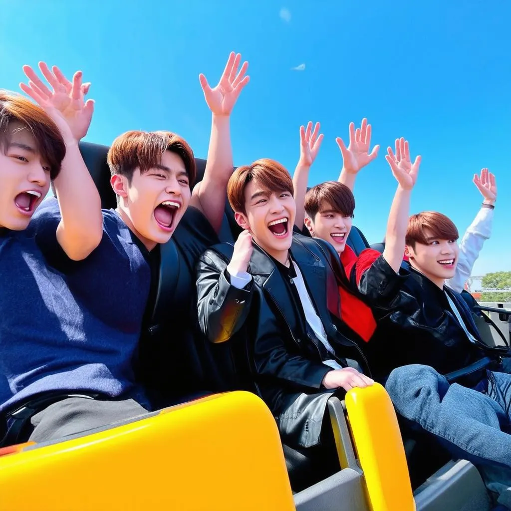 BTS chơi roller coaster