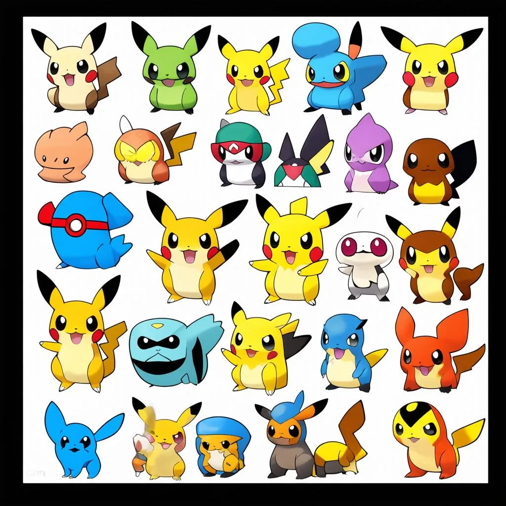 Hình ảnh các loại Pokémon khác nhau