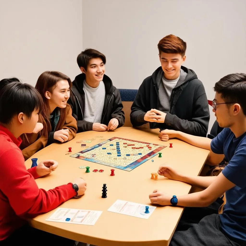 Các bạn trẻ chơi board game