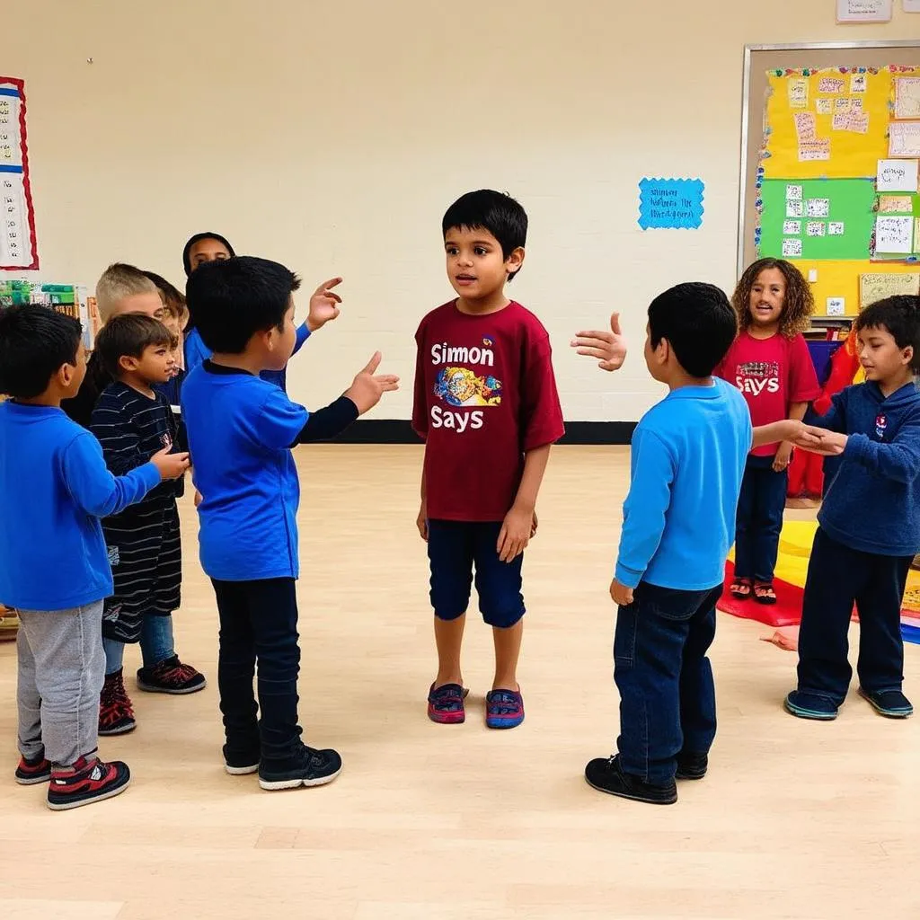 Các em nhỏ chơi Simon Says