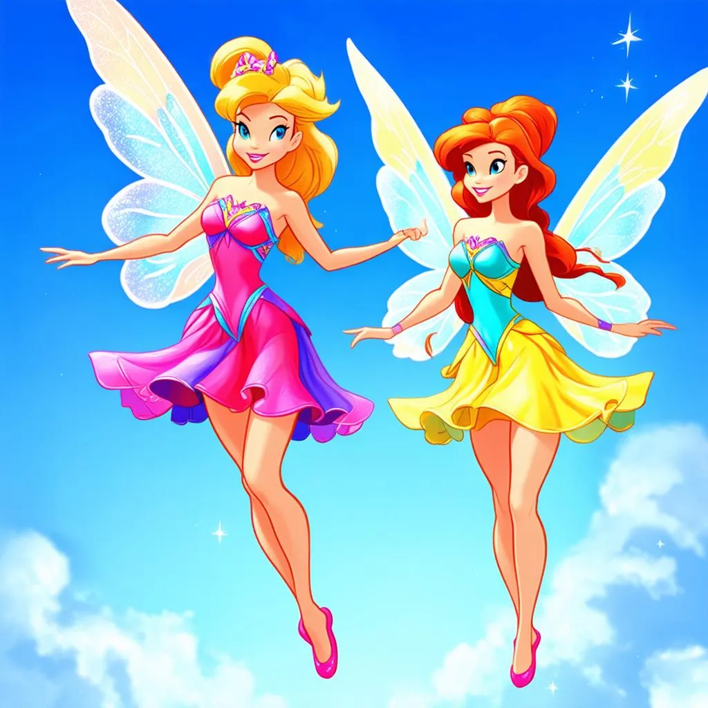 Các nàng tiên Winx bay lượn trên bầu trời