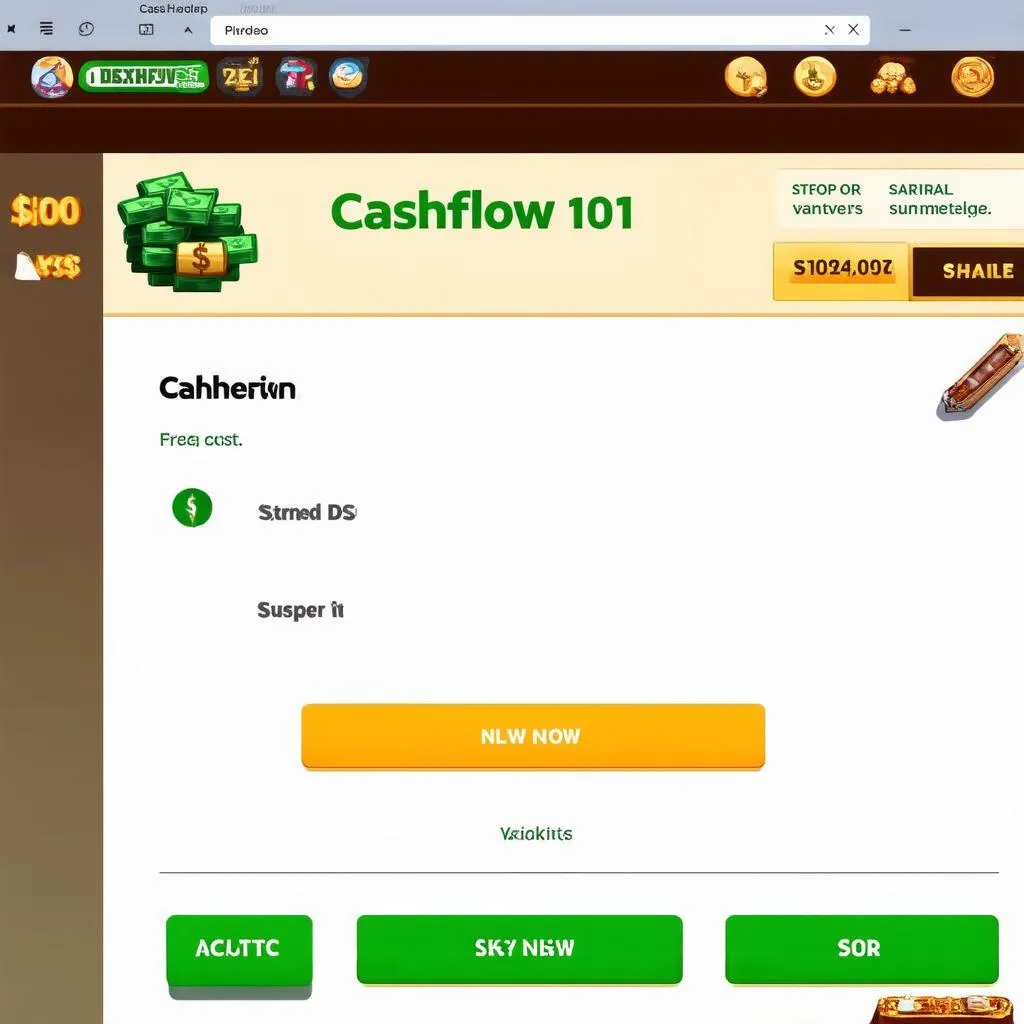 Giao diện trò chơi Cashflow 101 online