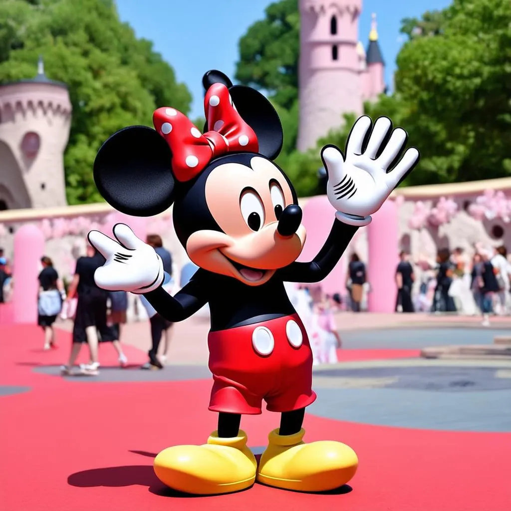 Chú chuột Mickey Mouse vẫy tay chào