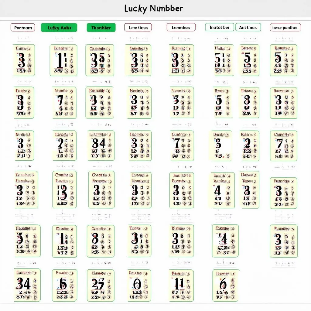 Che đầy đủ số trong trò chơi Lucky Number