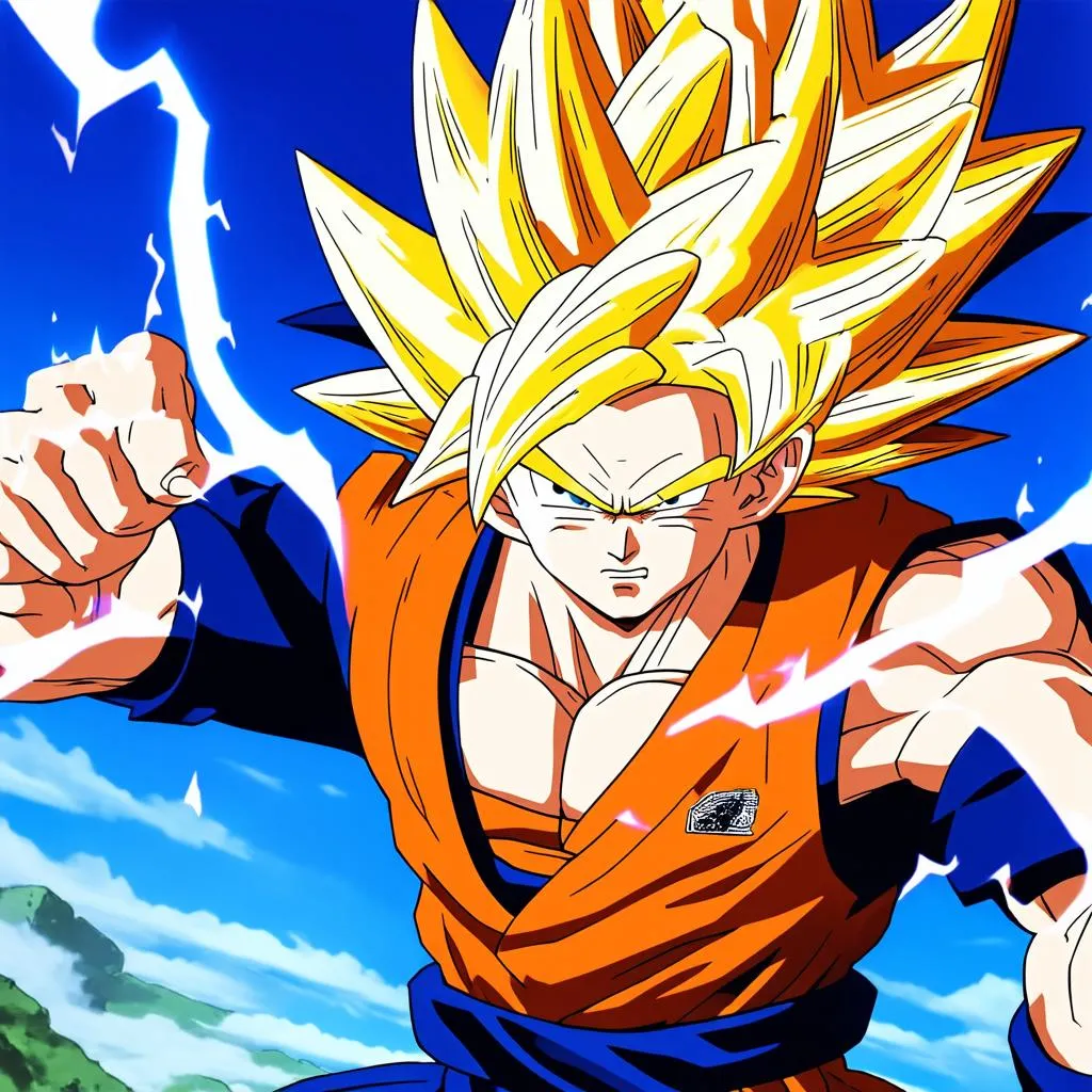 Chiến binh Goku biến hình Super Saiyan đầy mạnh mẽ