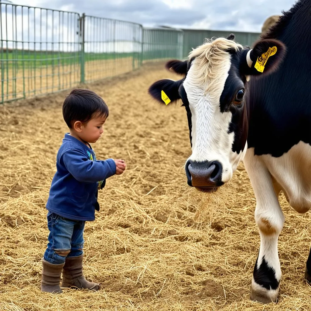 Chăm sóc bò trong trò chơi vắt sữa bò