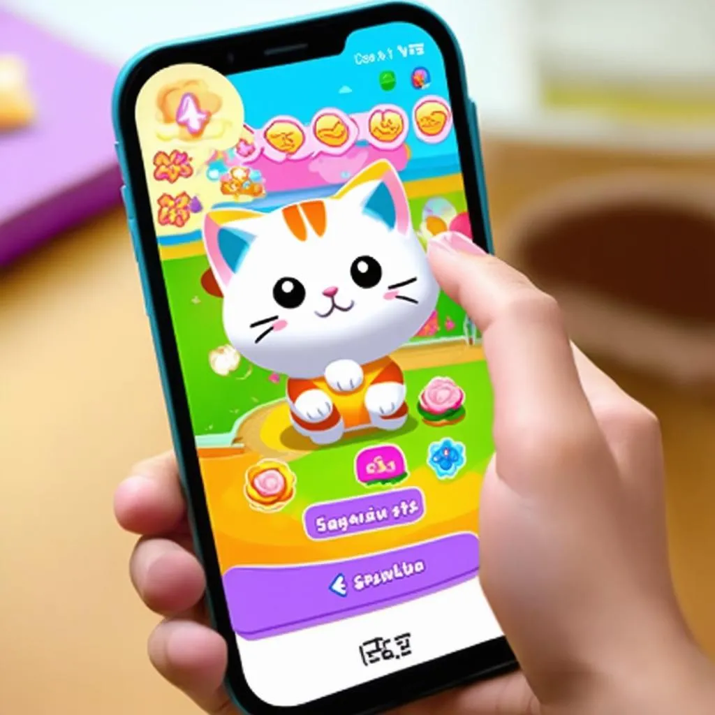 Chơi game con mèo biết nói trên điện thoại