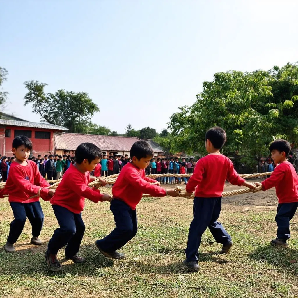 Trò chơi kéo co đầu xuân