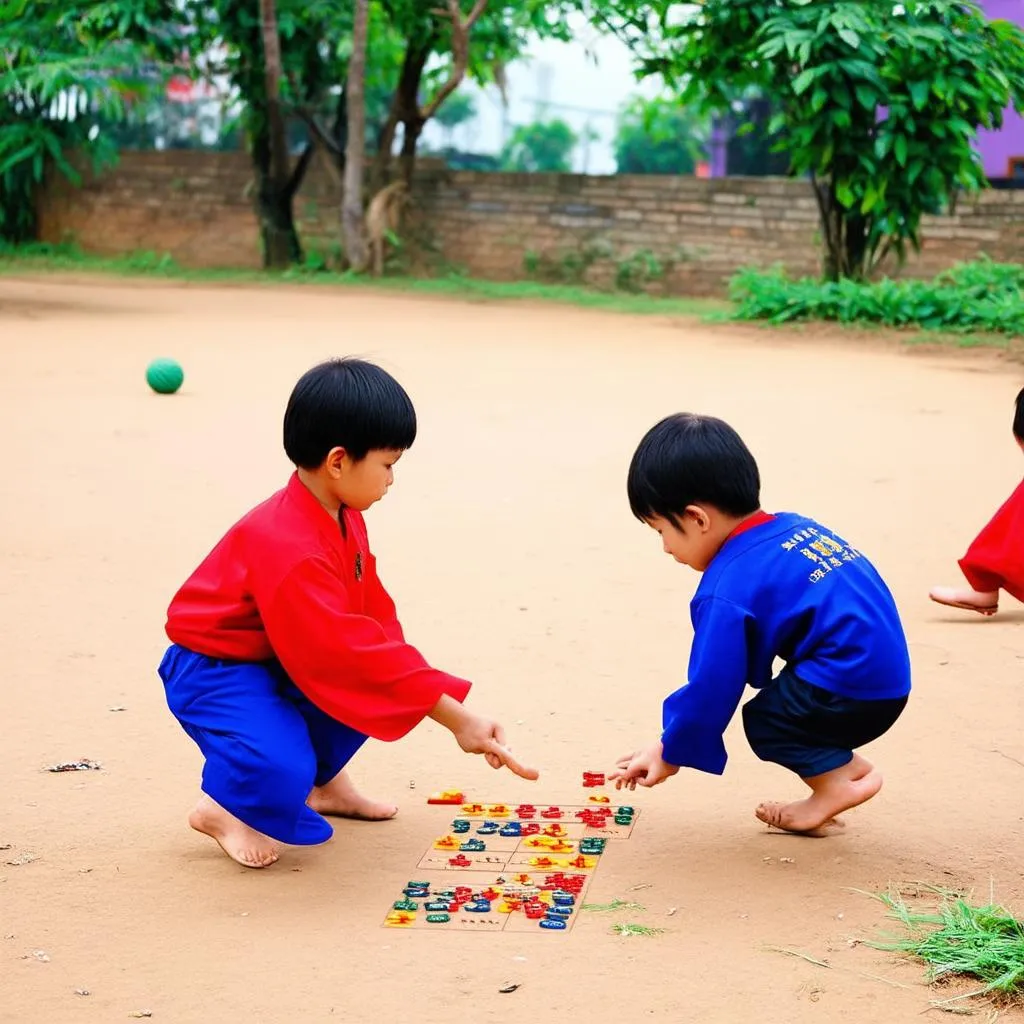 Trẻ em chơi ô ăn quan