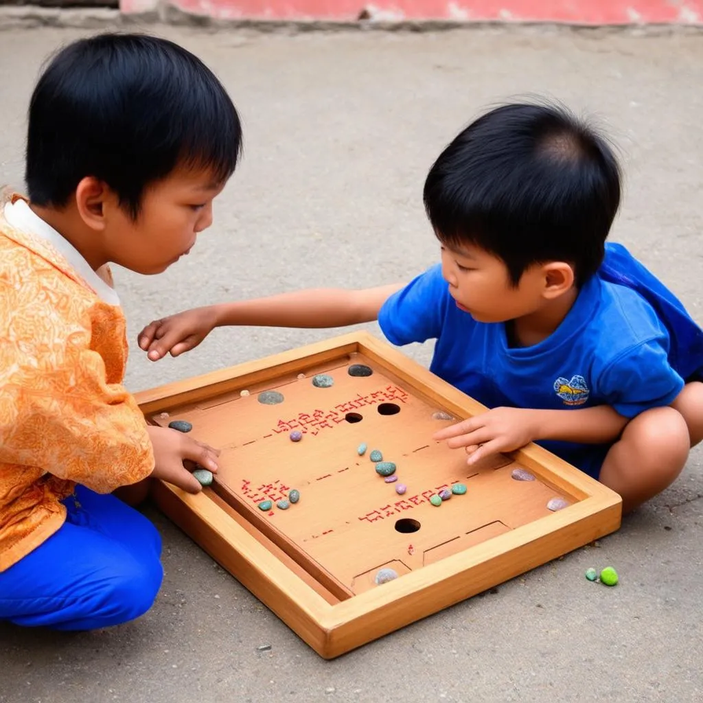 Trẻ em chơi ô ăn quan