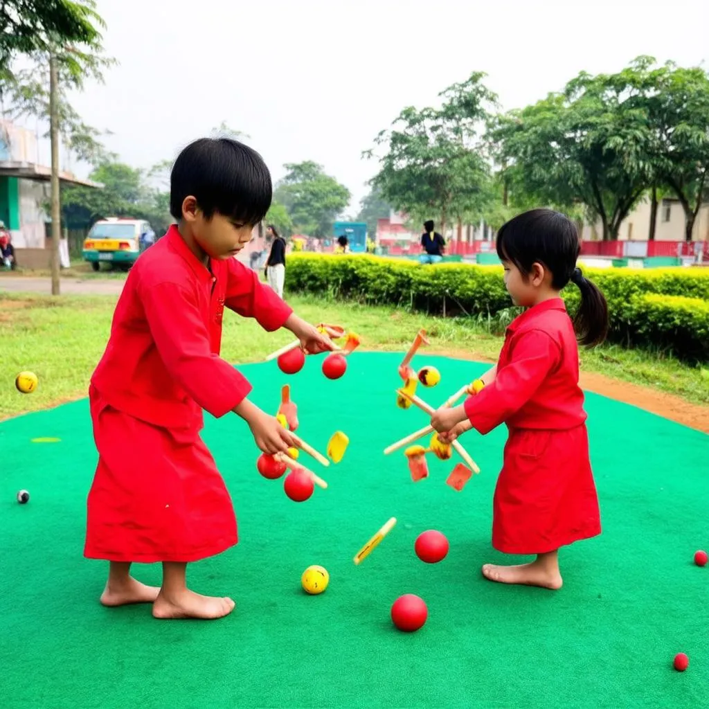 Trẻ em chơi ô ăn quan