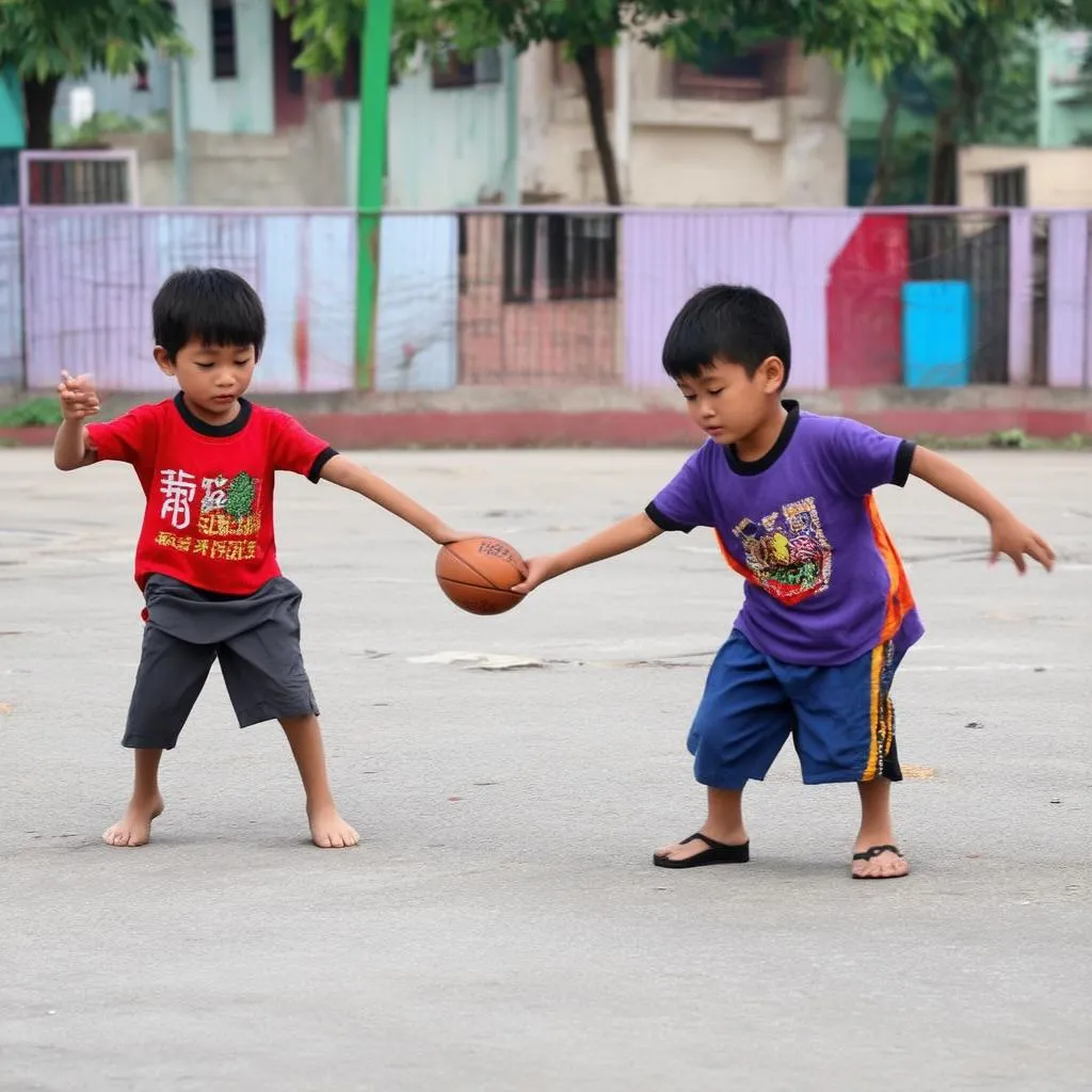 Trẻ em chơi ô ăn quan