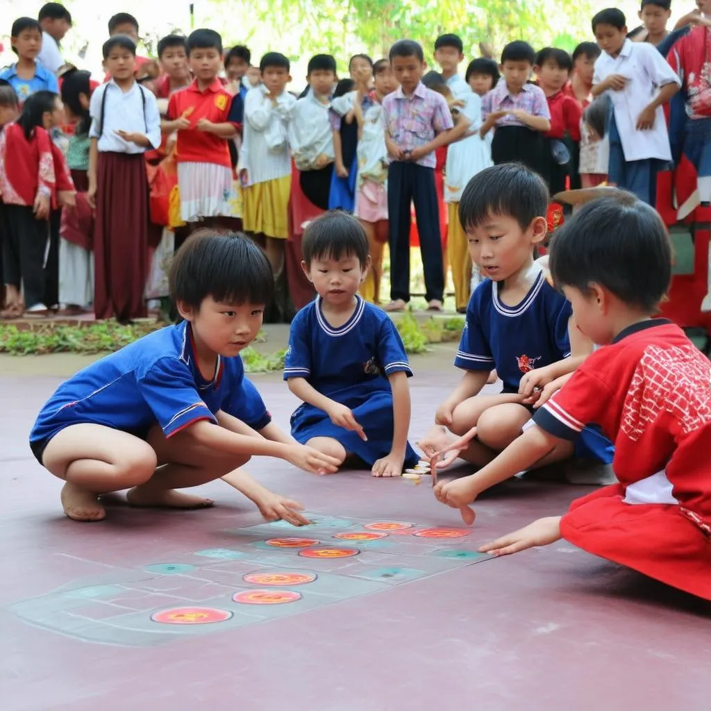 Trẻ em chơi ô ăn quan