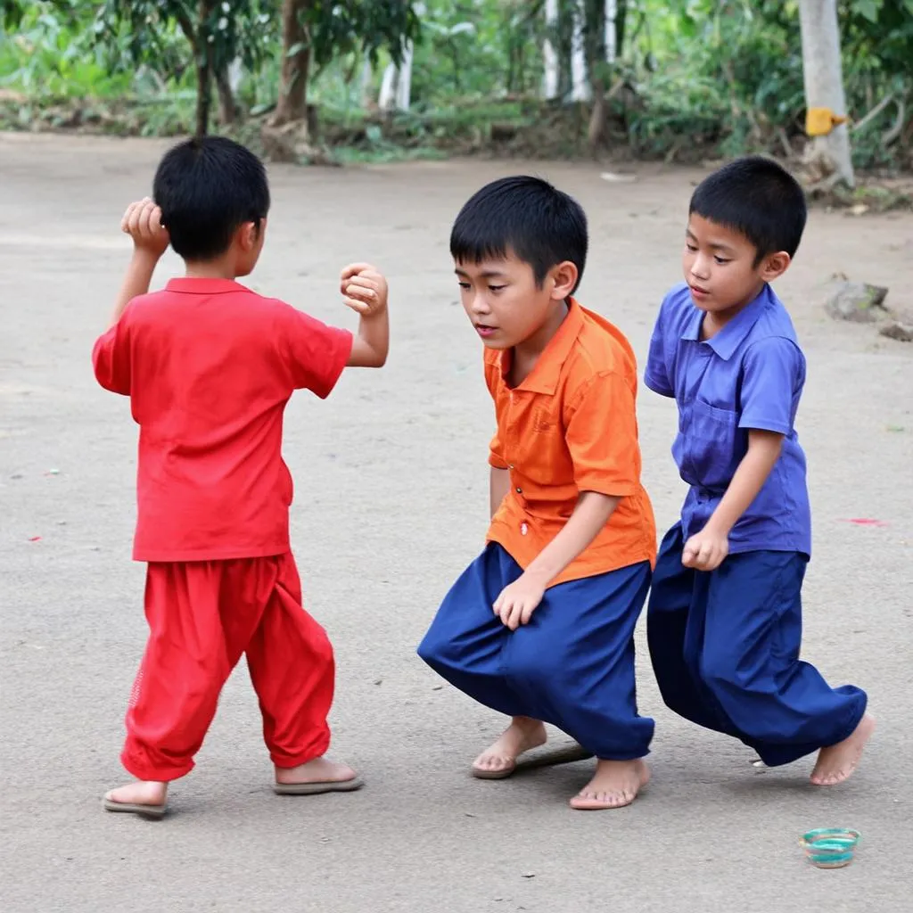 Trẻ em chơi ô ăn quan