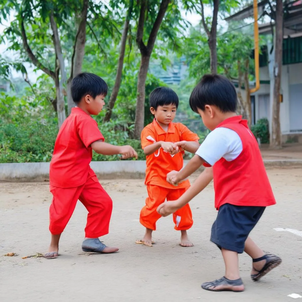 Trẻ em chơi ô ăn quan