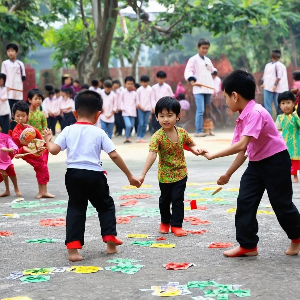 Trẻ em chơi ô ăn quan