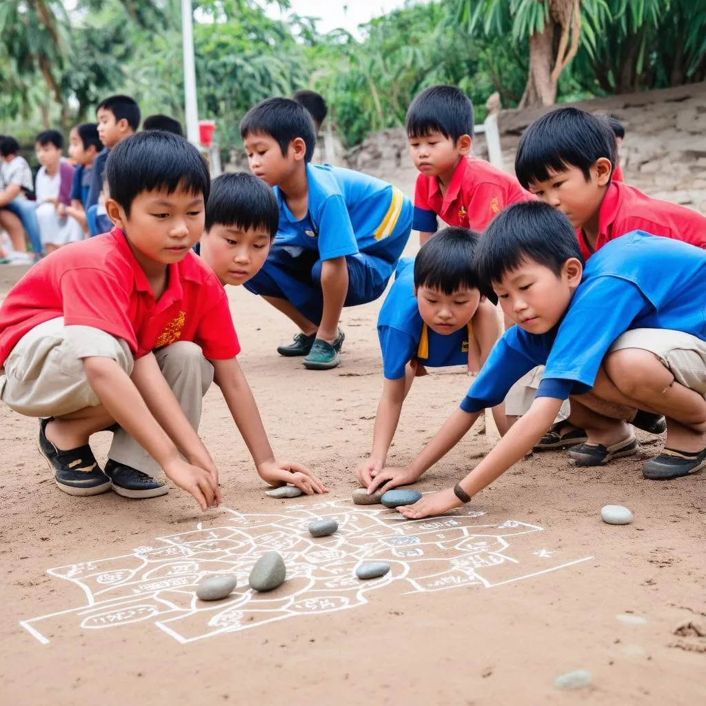 Traditional Vietnamese game O An Quan