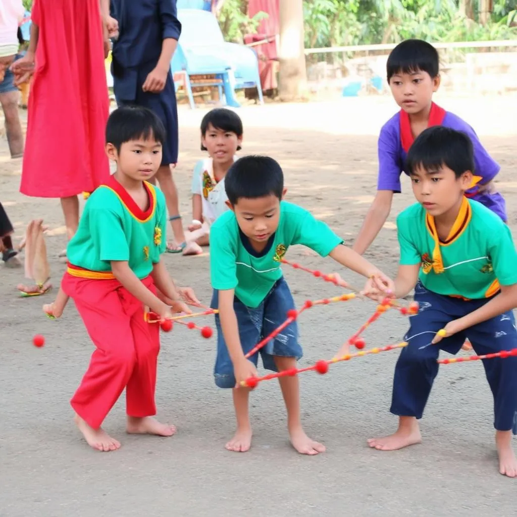 Trẻ em chơi ô ăn quan