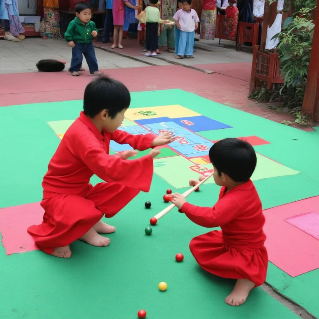 Trẻ em chơi ô ăn quan