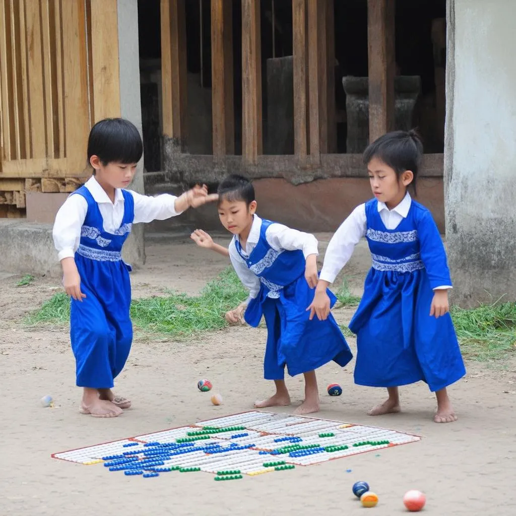 Trẻ em chơi ô ăn quan