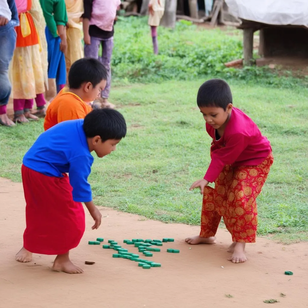 Trẻ em chơi trò chơi dân gian