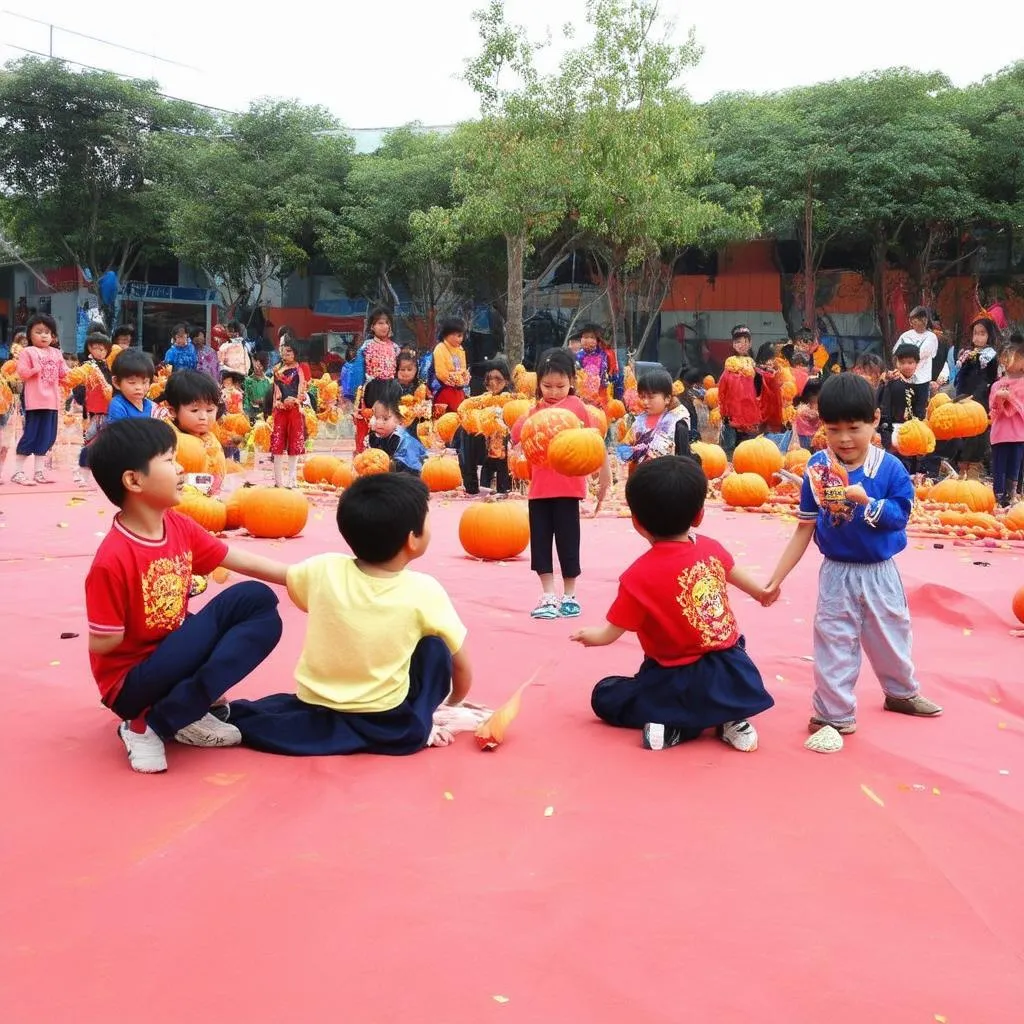 Trẻ em chơi trò chơi tiếng Anh Trung Thu