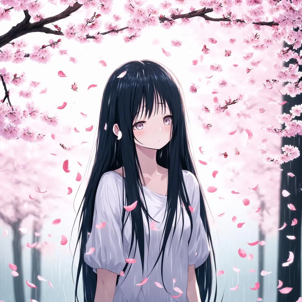 Girl and Cherry Blossom