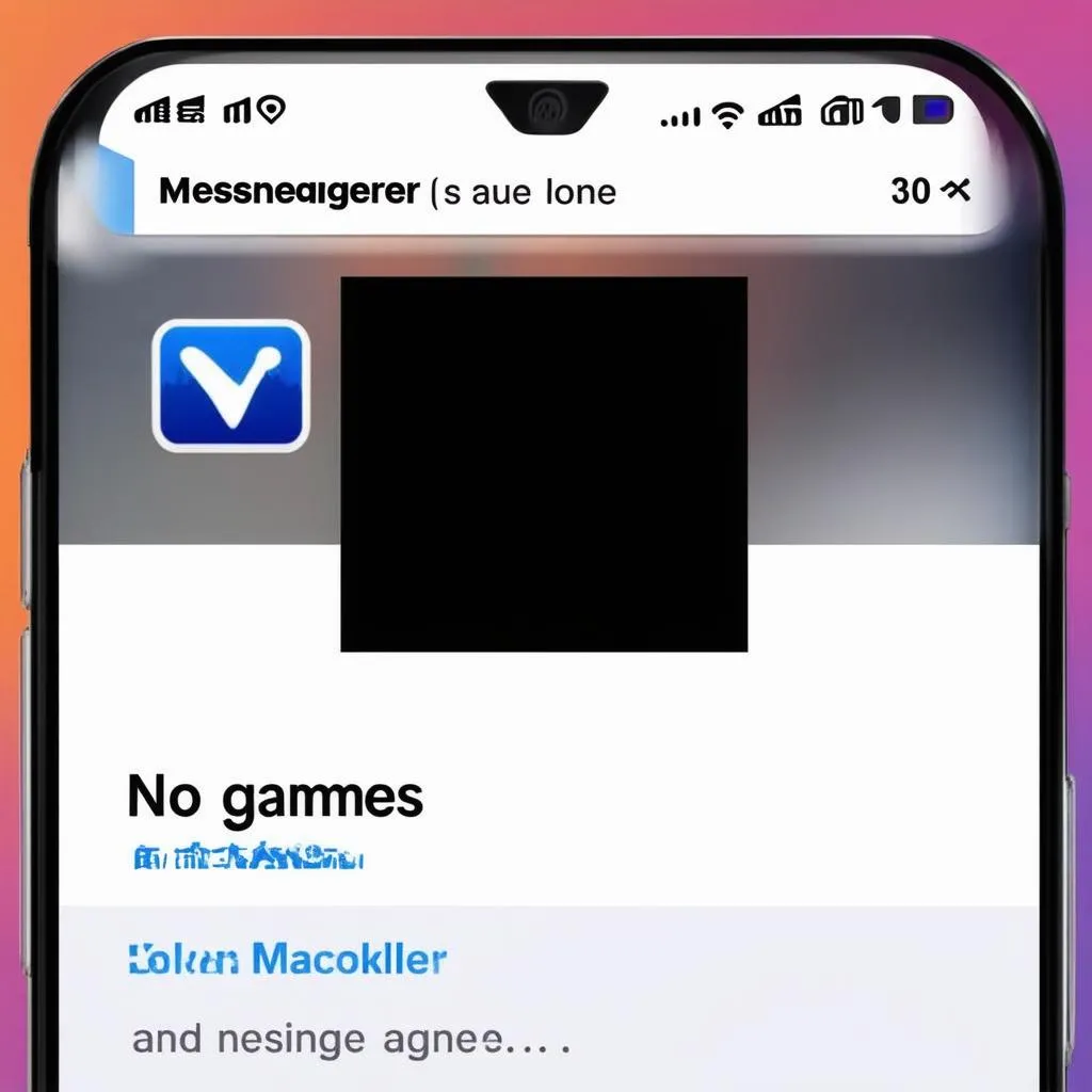 Điện thoại hiển thị Messenger không có trò chơi