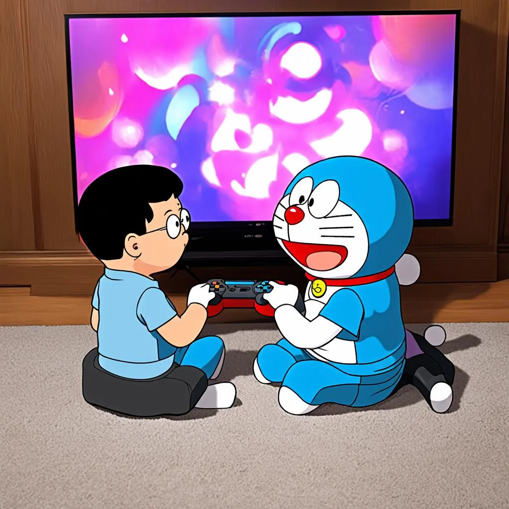 Doraemon và Nobita chơi game