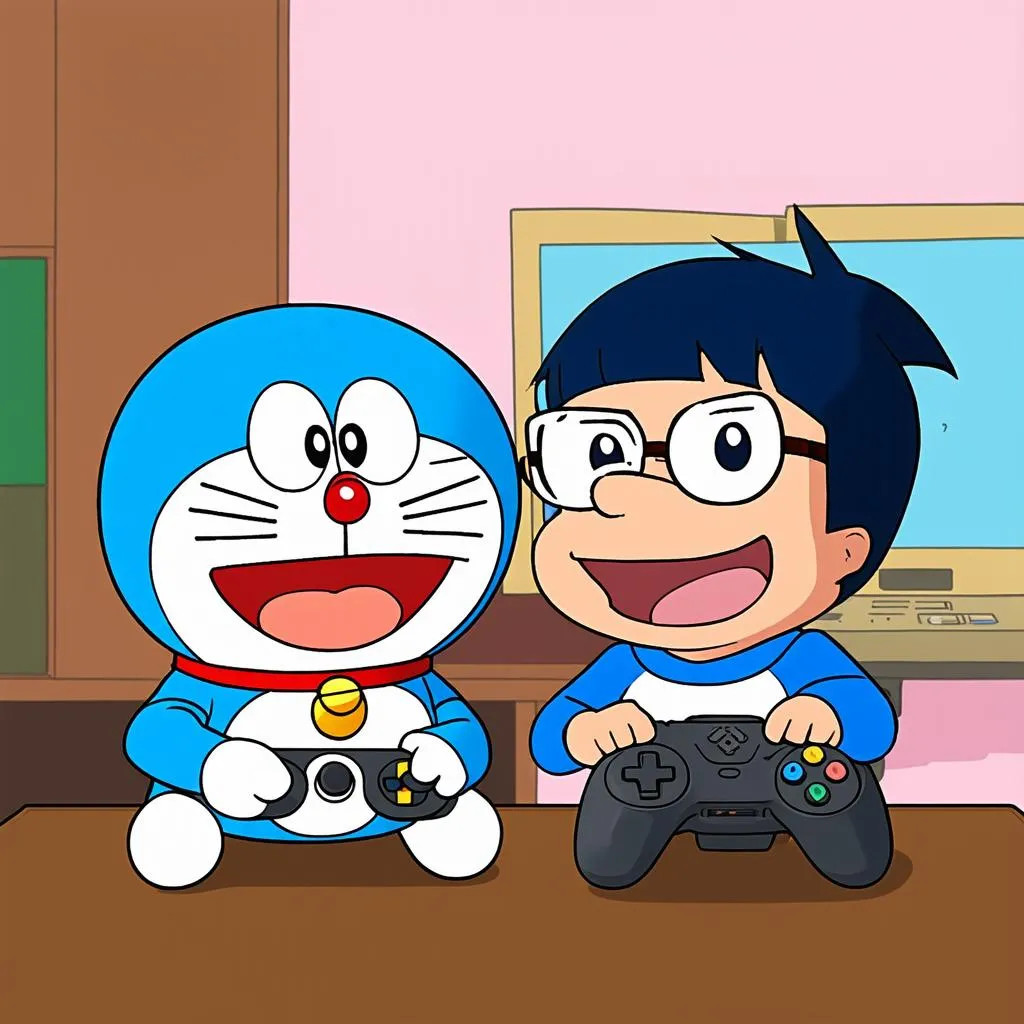 Doraemon và Nobita chơi game