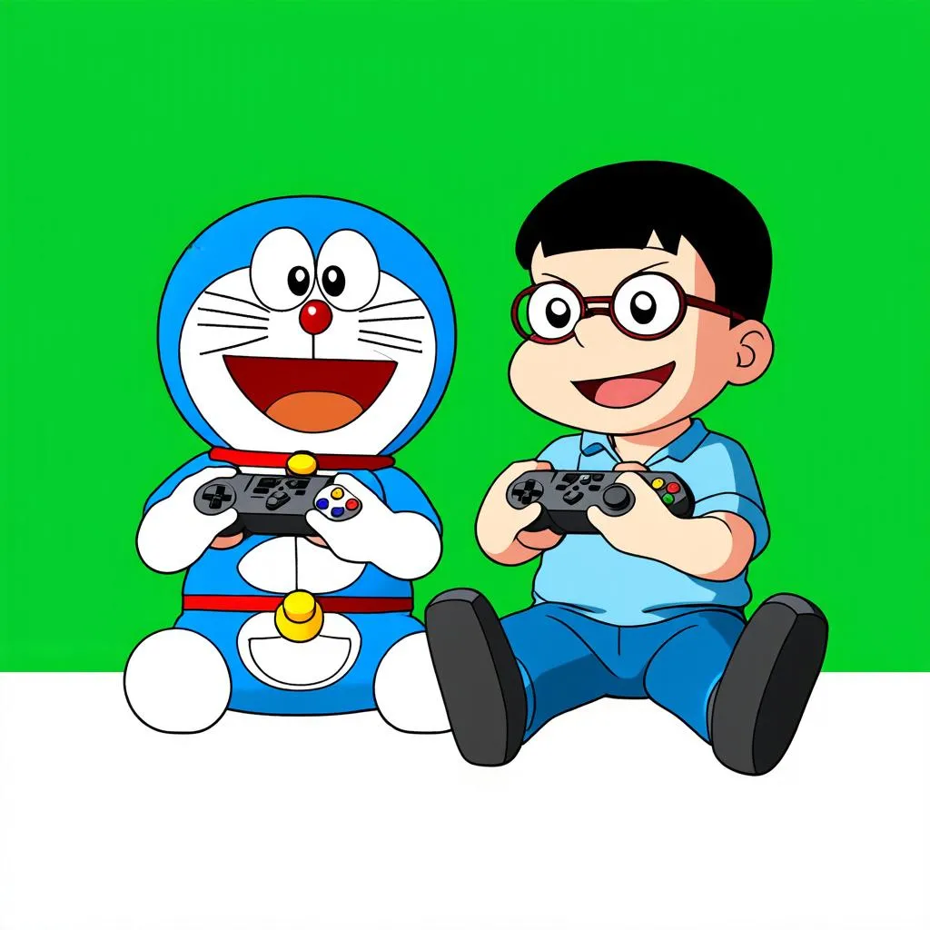 Doraemon và Nobita cùng chơi game