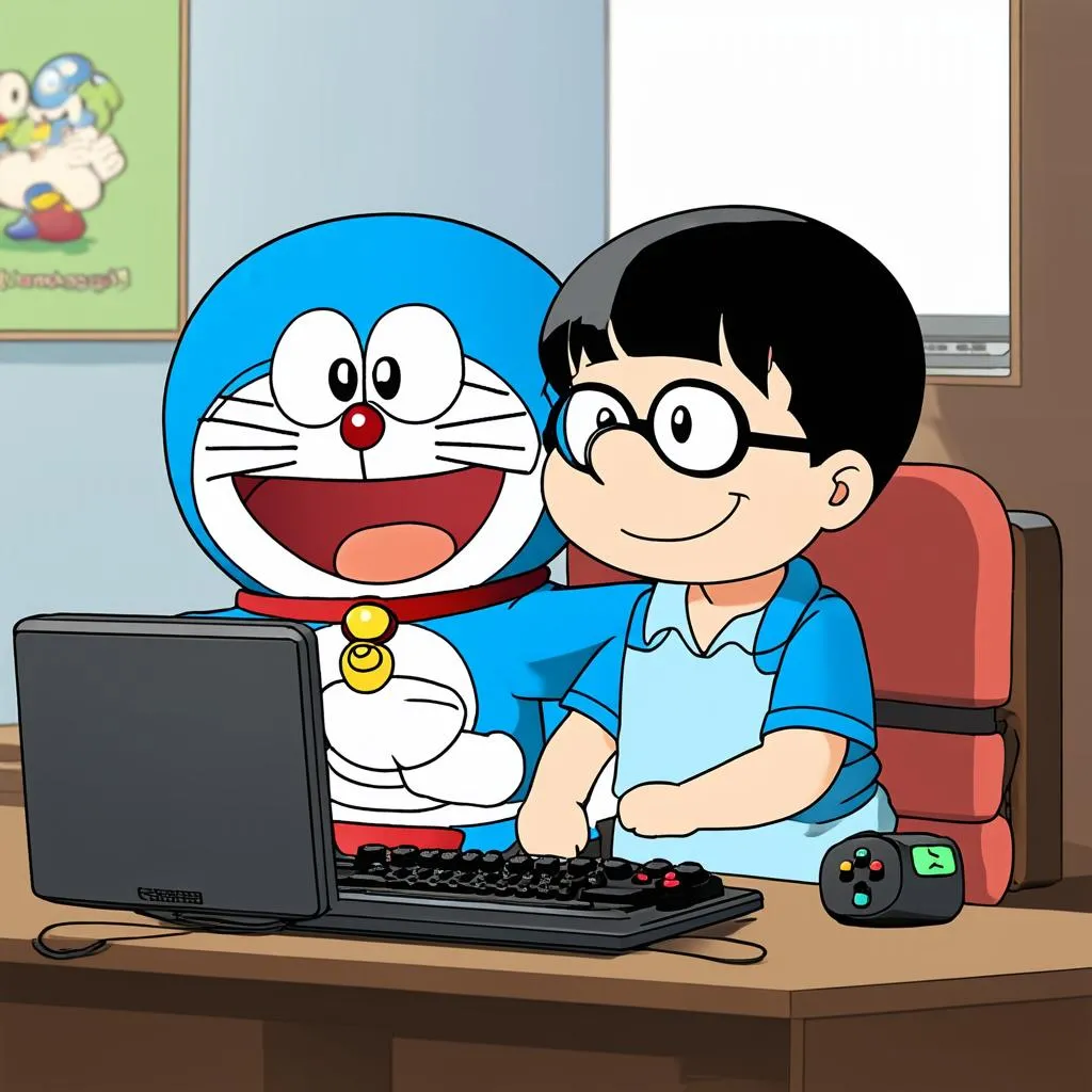 Doraemon và Nobita chơi game