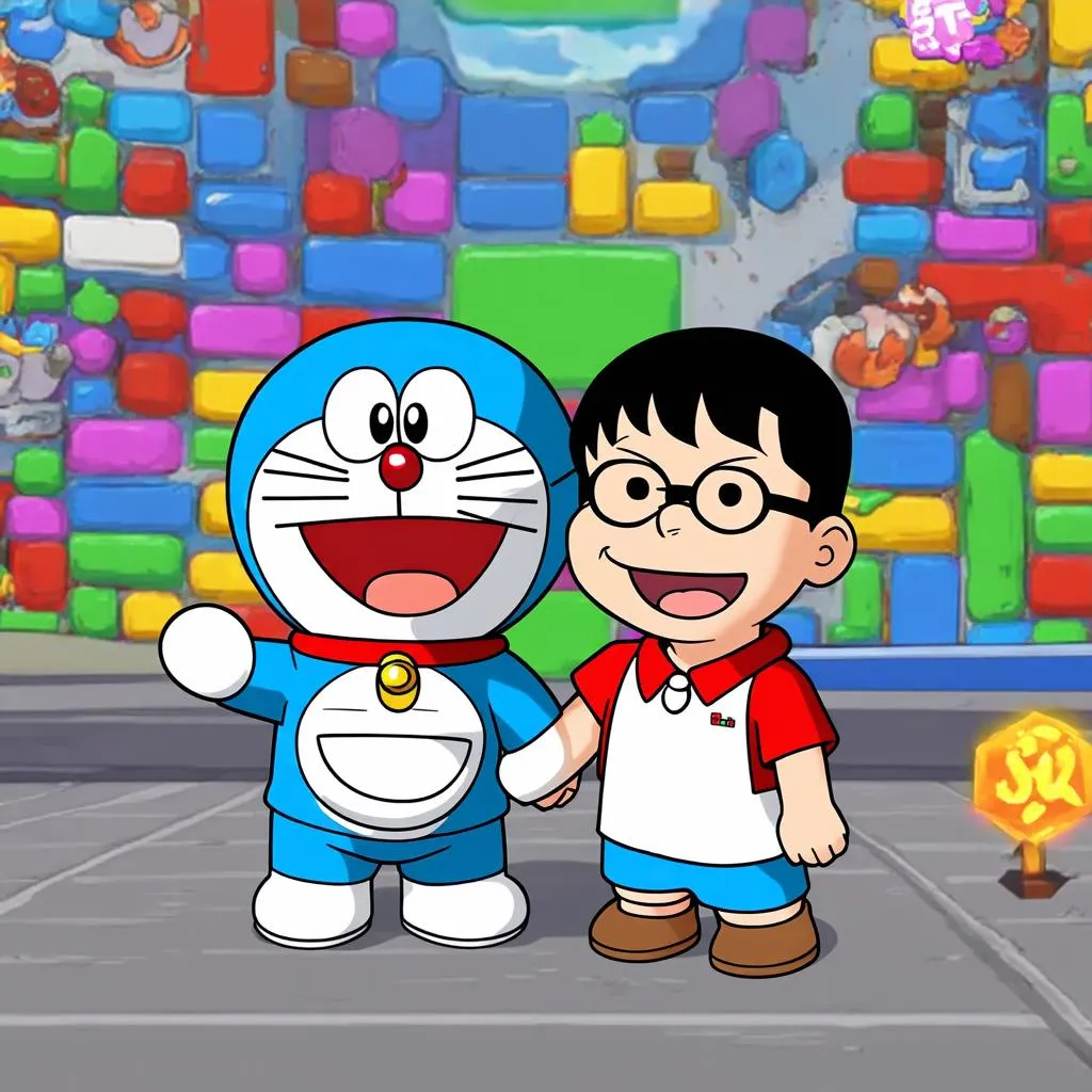 doraemon và nobita trong thế giới game