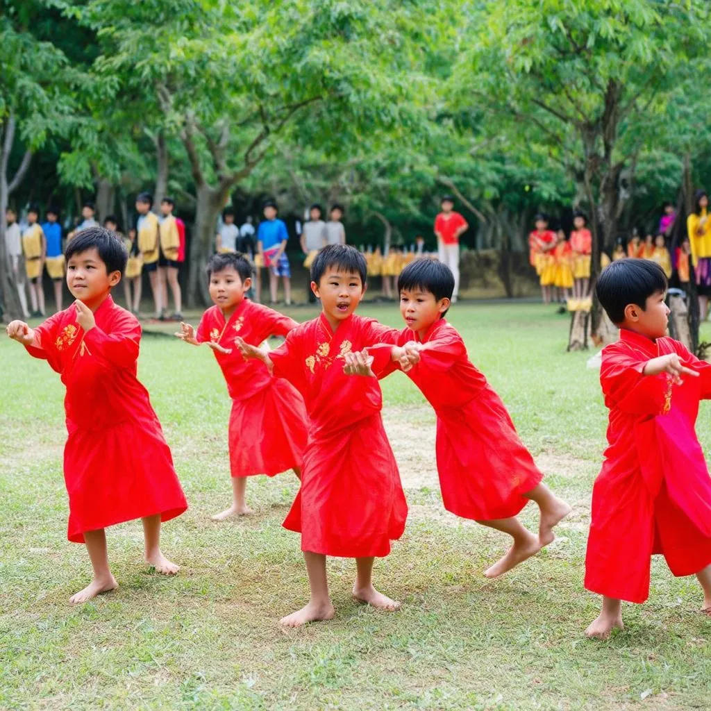 Hình ảnh trẻ em chơi dung dăng dung dẻ