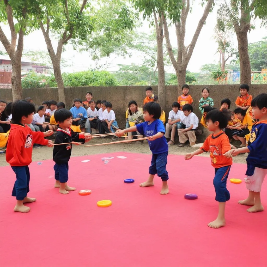 Trẻ em chơi ô ăn quan