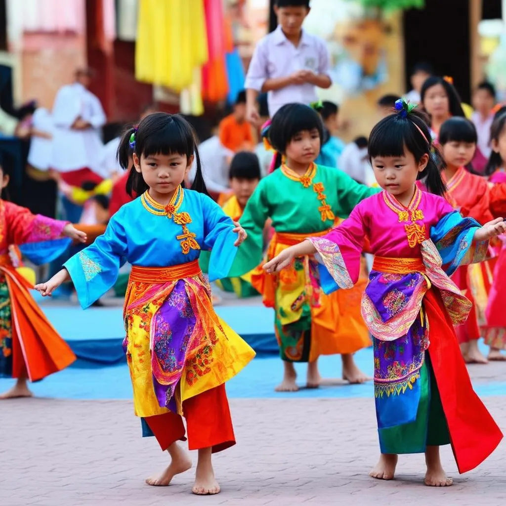 Trẻ em chơi trò chơi em bé na