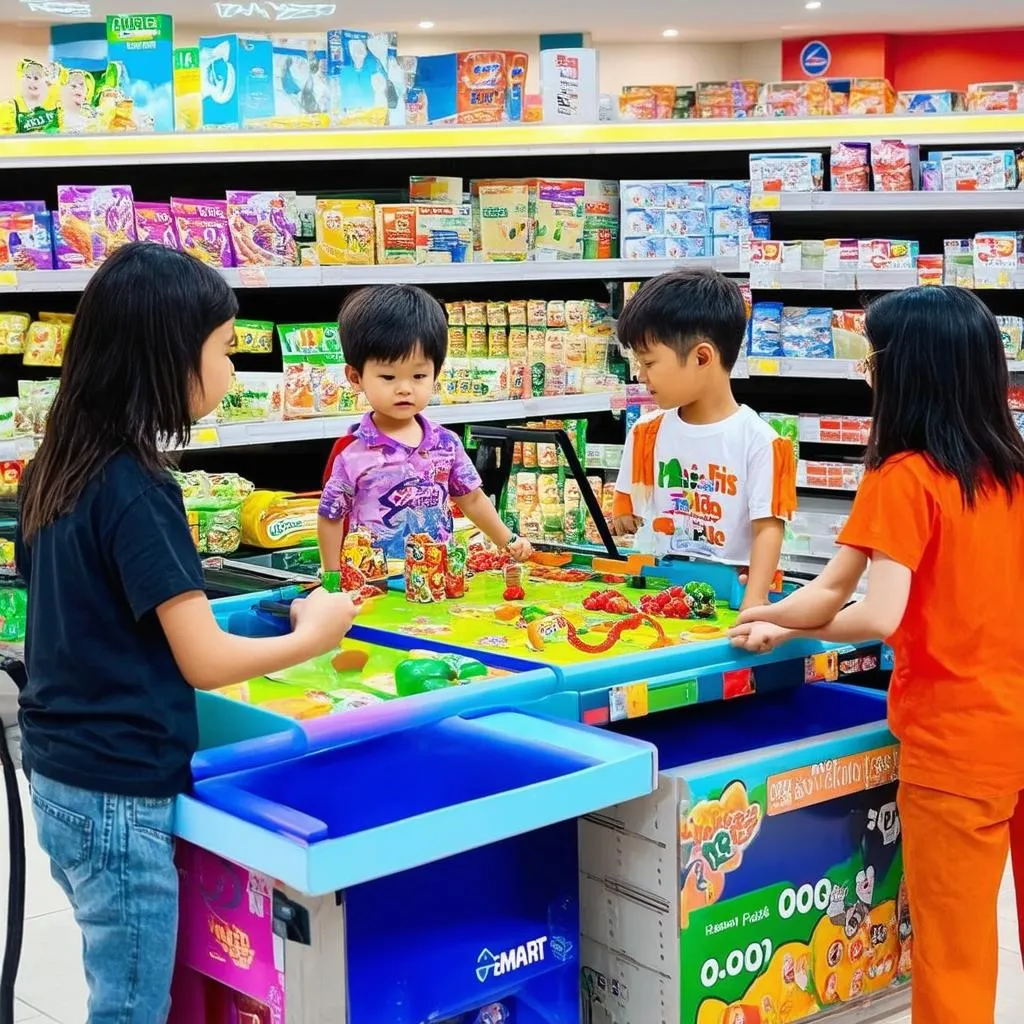 Gia đình vui chơi tại khu vực trò chơi Emart