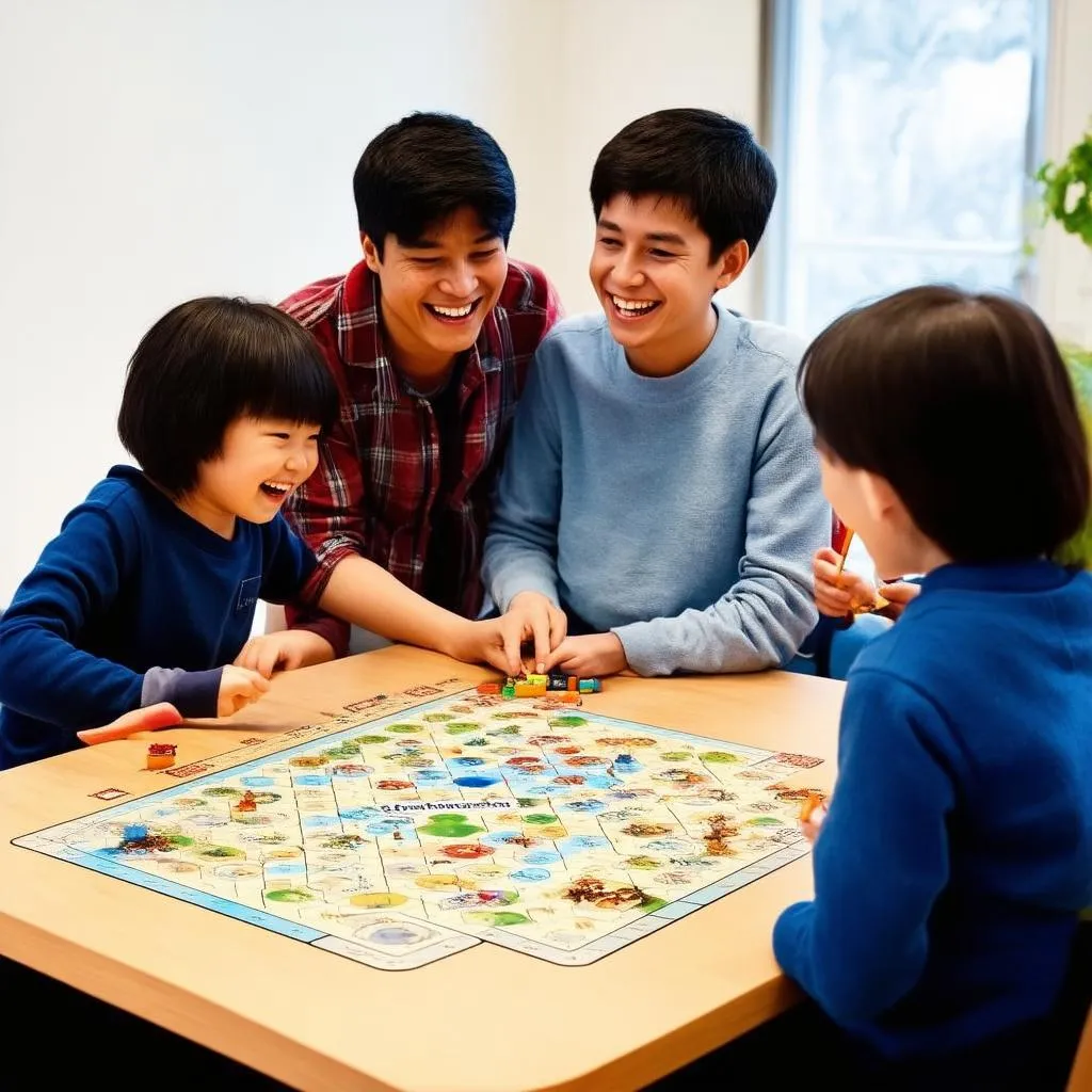 Gia đình cùng chơi board game Ehon