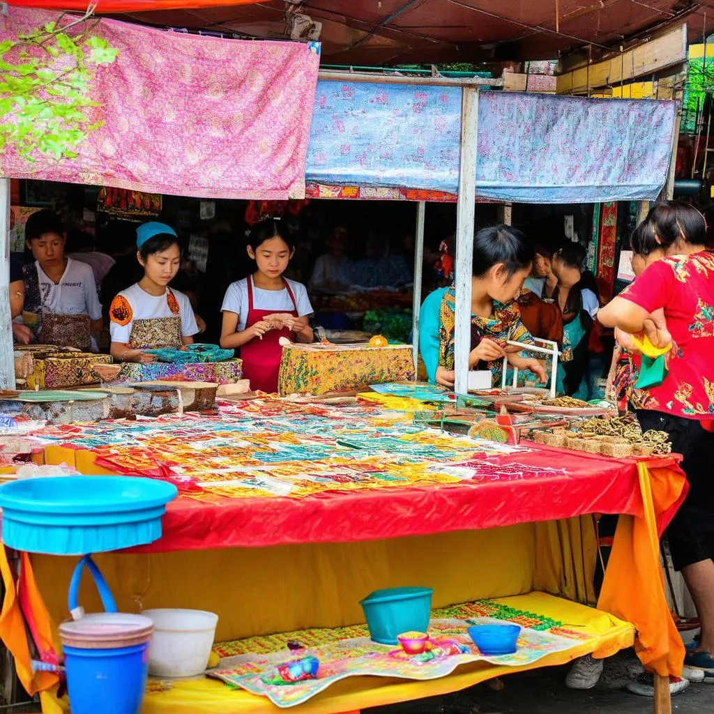 Gian hàng trò chơi dân gian