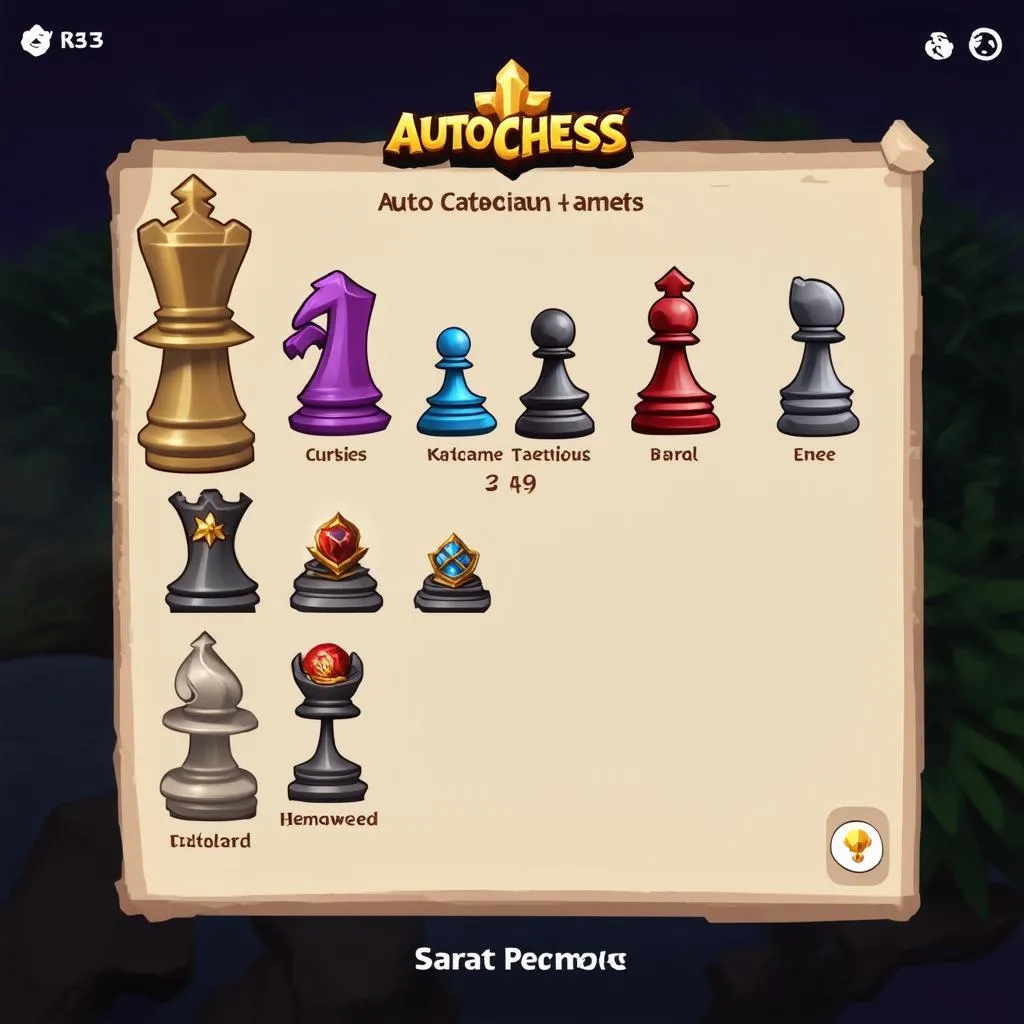 giao diện chính của auto chess