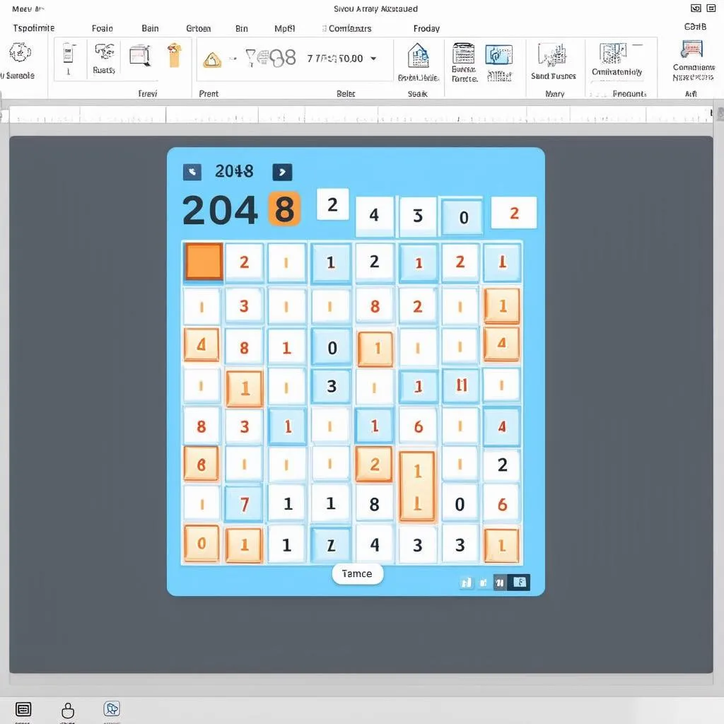 Giao diện game 2048 hoàn chỉnh trên Powerpoint