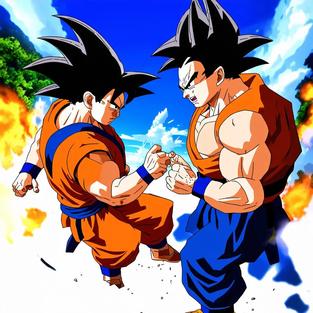 Goku và Vegeta đối đầu trong trận chiến nảy lửa