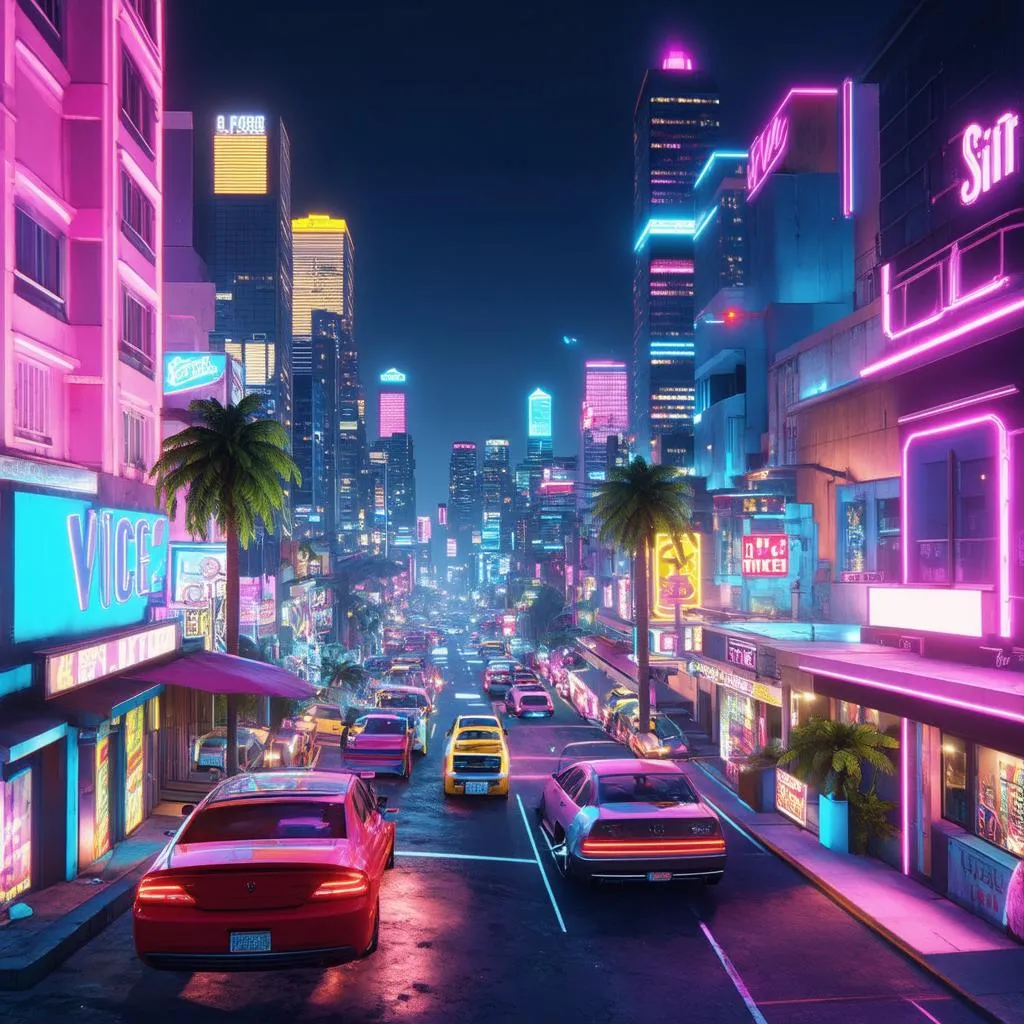 Thành phố Vice City về đêm