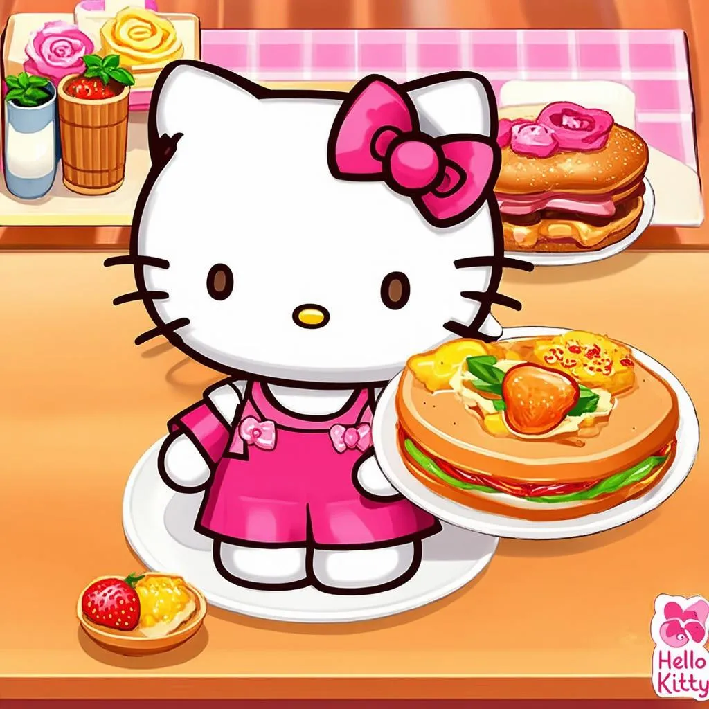 Hình ảnh các món ăn dễ thương trong game Hello Kitty nấu ăn