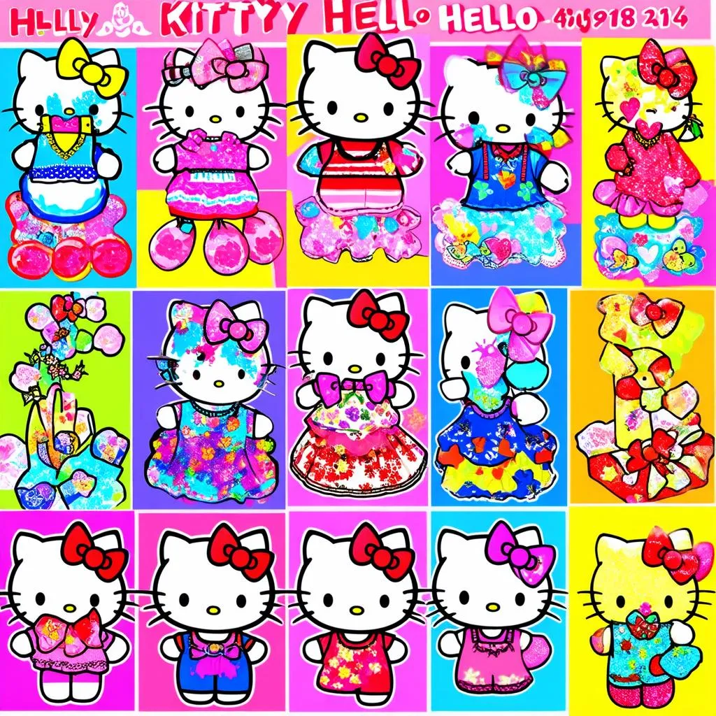 hello kitty nhiều màu