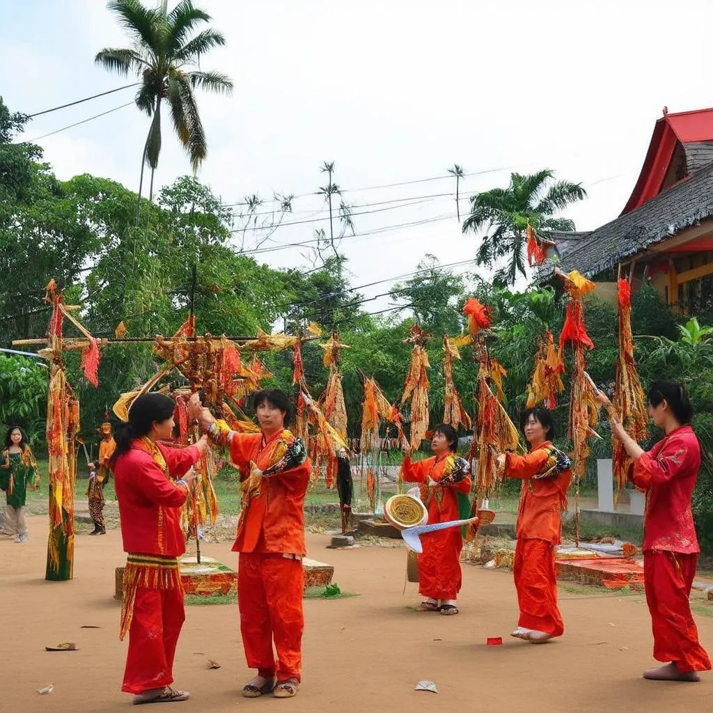 Hình ảnh trò chơi dân gian trong nghệ thuật