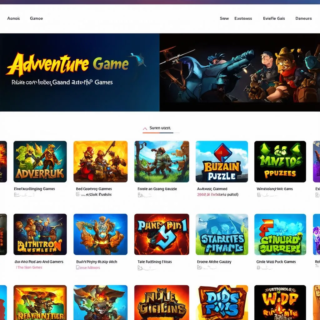 Các loại game khác nhau trên website