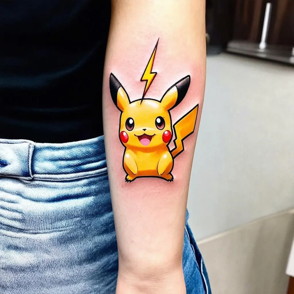 Hình xăm Pikachu đáng yêu